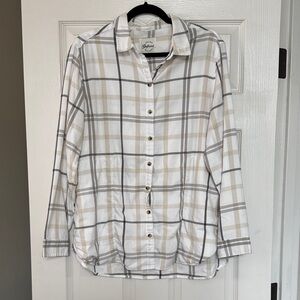 Plaid Button-Up Shirt